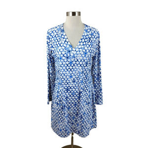 Ibkul Blue White Mesh Sleeve Trim Athleisure UPF 50 Blue Size M Pickleball